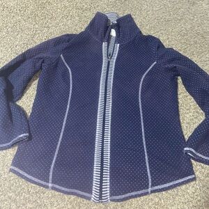 Chico's Navy and White Striped Jacket